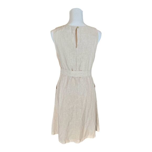 NWOT Tahari 100% Linen Sleeveless Belted Dress with Pockets Size 4 - Picture 2 of 16